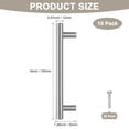 thumbnail image 3 of Uxcell 10-Pack Tiradores de Gabinete, Manijas Modernas de Acero Inoxidable en T de 6" [Plateado], 3 of 6