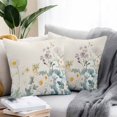 thumbnail image 2 of Watercolor Flowers Beige Throw Pillow Covers 18x18 Inch Set of 2, Spring Summer Retro Botanical Waterproof Outdoor Pillow Covers, Decorative Cushion Pillowcases for Couch, Sofa, Bed, Garden, Patio, 2 of 9