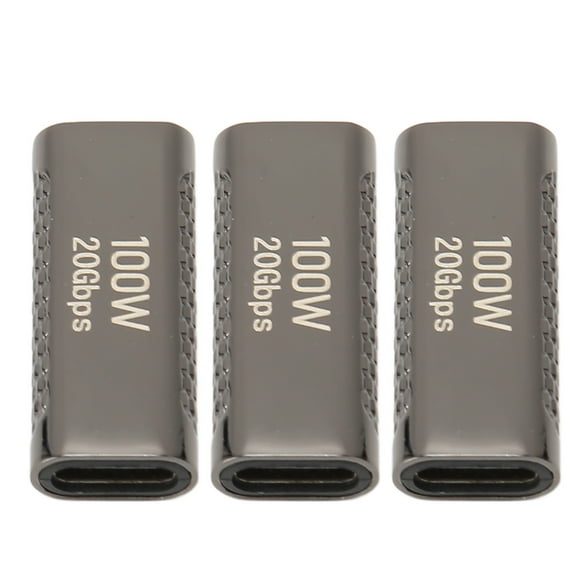 USB C Coupler, Plug and Play 100W USB C Female To Female Adapter Portable 20Gbps for PC