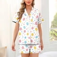 thumbnail image 2 of CHUMUD Pajamas Set for Women 2 Piece Shorts Pj Set Short Sleeve Shirts Sleepwear Button Down Pjs Soft Lounge Sets Summer Pajama, 2 of 5