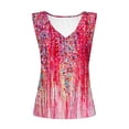 thumbnail image 4 of ALLLIST Pink Womens Tops Summer Button Embellished Sleeveless Graphic V-Neck Tank Tops Tank XXXL, 4 of 5