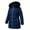 Navy_Horizontal, variant on Women's Winter Down Coats Waterproof Thicken Hooded Insulated Quilted Puffer Jacket, Black L