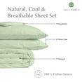 thumbnail image 2 of Salt Earth Queen 4 Piece Sheet Set 100% Cotton with 16 Inch Deep Pockets Easy Fit Sateen Weave Luxury Sheets & Pillowcases Extra Soft Breathable & Wrinkle Free - Limelight, 2 of 8