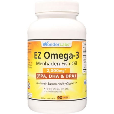 Atlantic Menhaden Fish Oil Omega-3 2000 mg, Burpless, Made in The USA, Perfect Balance of EPA+ DHA + DPA