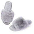 thumbnail image 2 of EastVita Plush Comfortable Flat Women's One-Line Thermal Slippers For Autumn and Winter, 2 of 11