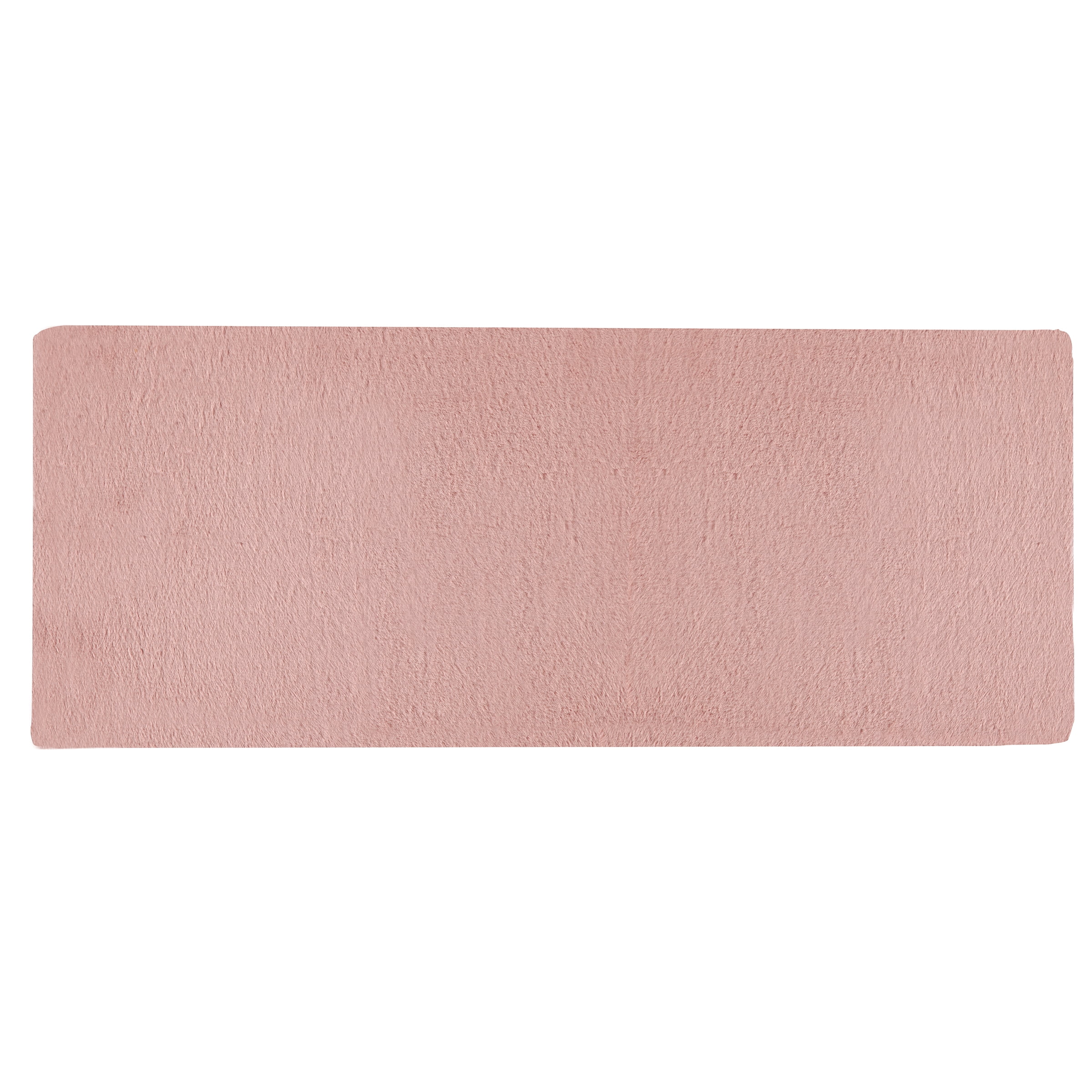 Home-Complete 24x60 Large Faux Fur Bath Mat for Hallway or Kitchen, Machine Washable Nonslip Rug, (Mauve)