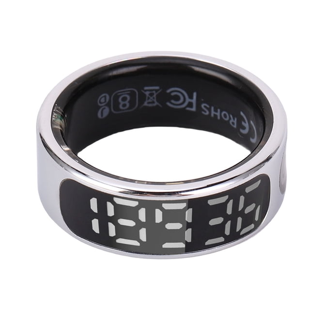 Ring Smart Ring Sports Sleep Monitoring Control Stainless Steel Health Tracker Ring with Display Screen