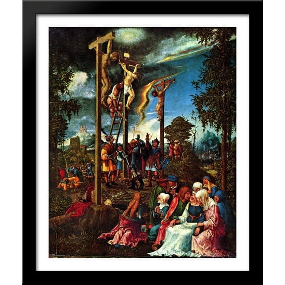 Calvary 28x34 Large Black Wood Framed Print Art by Albrecht Altdorfer