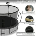thumbnail image 3 of Kacho Trampoline, 12FT Trampoline for Adults and Kids, 1200LBS Trampoline with Enclosure Net, Basketball Hoop, Ladder, Wind Stakes, Outdoor Heavy-Duty Trampolines, Black, 3 of 8