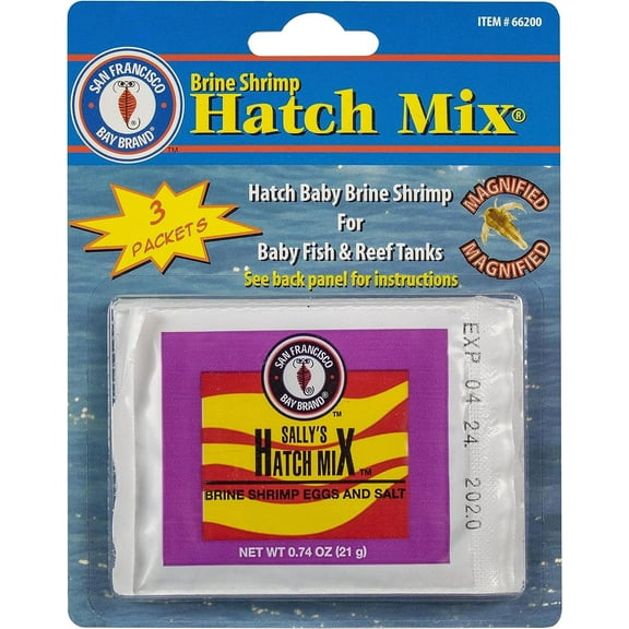 San Francisco Bay Brand Brine Shrimp Hatch Mix Fish & Reef Tanks 3 - 21g Packets