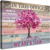 Pink Inspirational Wall Art for Office Women Motivational Quotes Phrases Poster Rustic Heart Tree Pictures Framed Wall Art Décor Contemporary Home Workspace Desk Decorations Gifts for Women 12x16inch