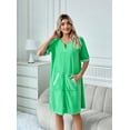 thumbnail image 4 of Richie House Housecoat Women Zipper Front Duster Robe 3/4 Lounger Housedress Pocket Nightgown S-3XL RHW4008-C-L, 4 of 5