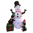 thumbnail image 2 of Christmas Inflatable Snowman Penguin LED Light Polyester Festive Ornament for Lawn Party Yard Outdoor Use, 2 of 9