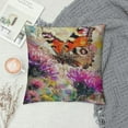 thumbnail image 2 of Pink Flowers and Cute Butterflies' Floral Throw Lumbar Cushion Pillow Cover for Living Room, Sofa, 2 of 5