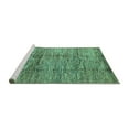 thumbnail image 2 of Ahgly Company Machine Washable Indoor Round Abstract Turquoise Blue Modern Area Rugs, 7' Round, 2 of 4