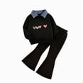 thumbnail image 4 of Toddler Baby Girl Clothes 24 Months 2T 3T 4T 5T 6T 7T Toddler Girl Outfit Ruffle Sleeve Shirt Flare Pant Set Fall Winter Clothing for Girl M Size 4-5 Years, 4 of 4