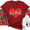 thumbnail image 1 of Amzcrzy Hauts pour Femmes Hauts d'Été pour Femmes T-shirt Imprimé pour Amoureuse des Femmes Col Rond Manches Courtes Hauts T-Shirts pour Femmes Manches Courtes Hauts pour Femme Sortie Hauts pour Femmes Tendance, 1 of 5