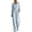 Light Blue, variant on Women's Relaxed Fit Wide Leg Jumpsuit for Casual Resort Solid Shirt Style One Piece Day to Night Black L