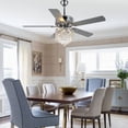 thumbnail image 5 of 52" Modern Silver Crystal Ceiling Fan with Light and Remote Control, 6-Speed Reversible DC Motor, 5 of 13