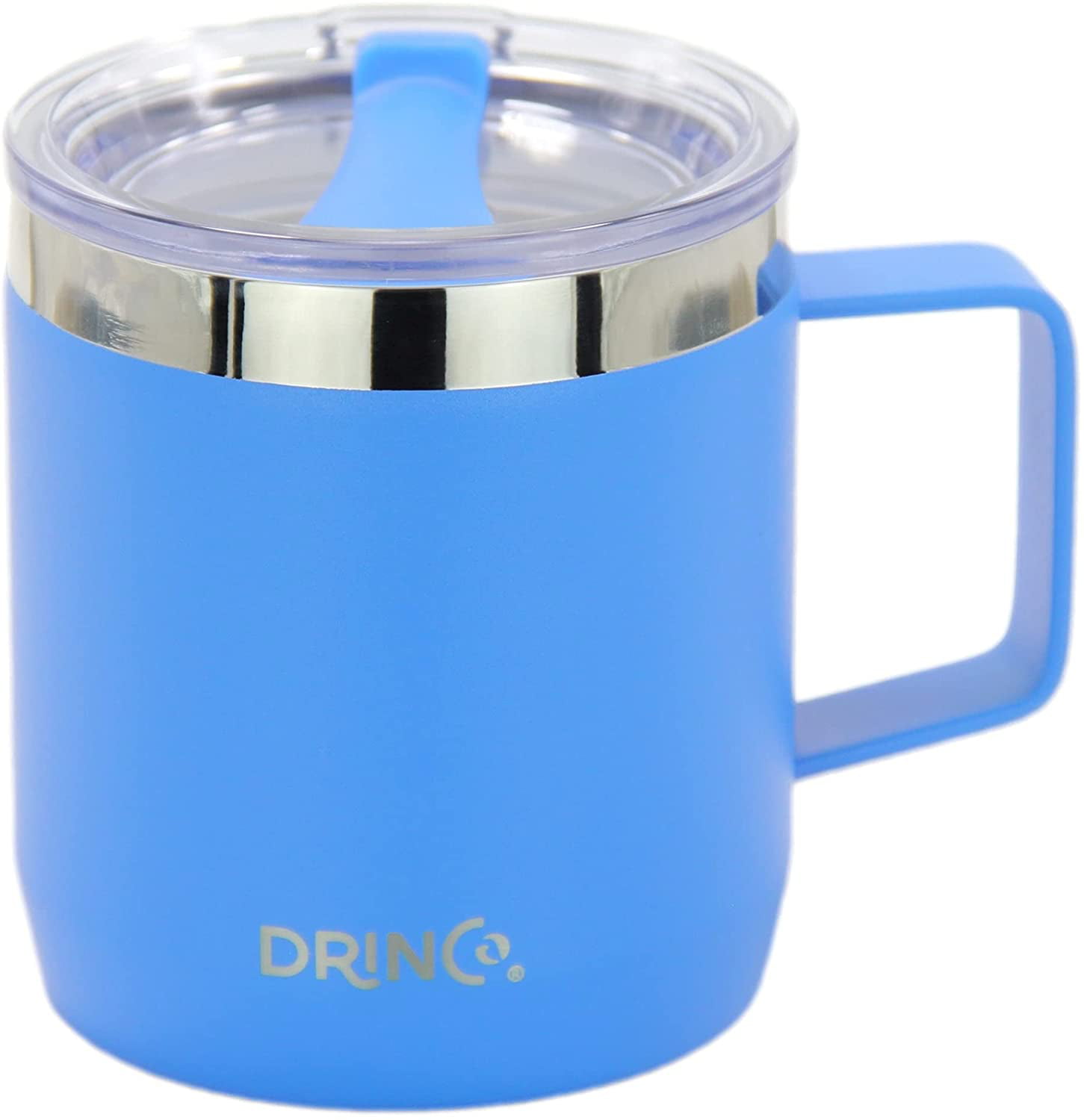 Drinco 14-Ounce Double-Wall Vacuum-Sealed Stainless Steel Coffee Mug, Artic  White