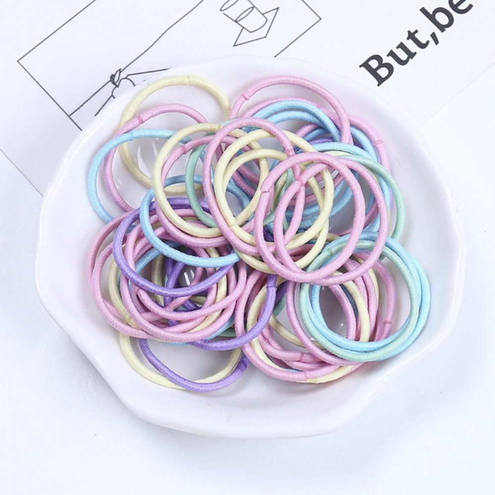 50PCS Baby Toddler Hair Ties, Multicolor Elastic Hair Ties, No Crease