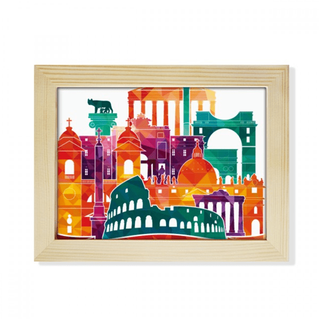 Marco de foto Unbranded Italia Roma aduana hito paisaje madera Arte Pintura 6x8 pulgadas