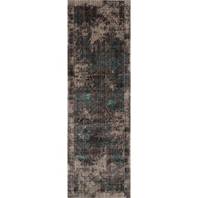 Amer Rug CAM92608 2 ft. 6 in. x 8 in. Cambridge 9 Power-Loomed Runner Rug - Graphite Gray
