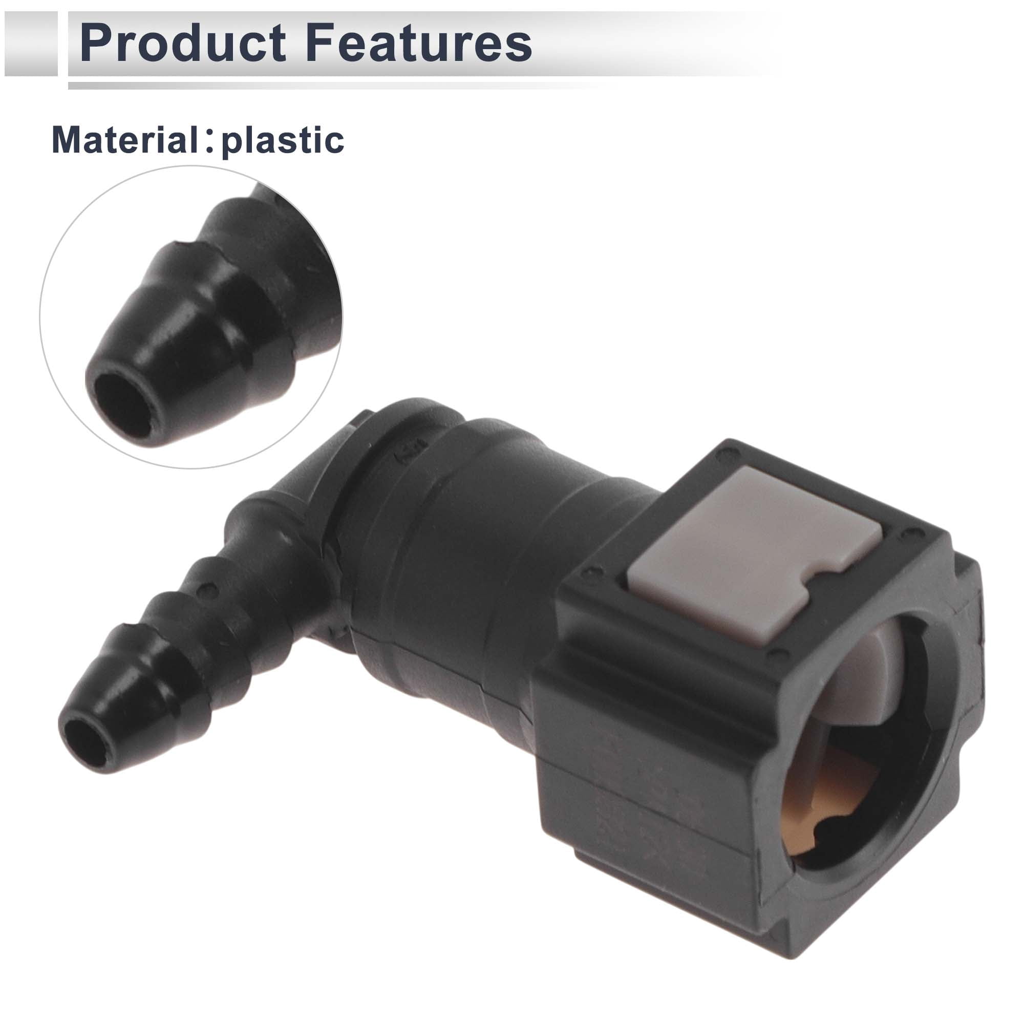 Unique Bargains Fuel Line Quick Connector for 5mm ID Hose to 1/4" SAE Male Connector 2 Pcs