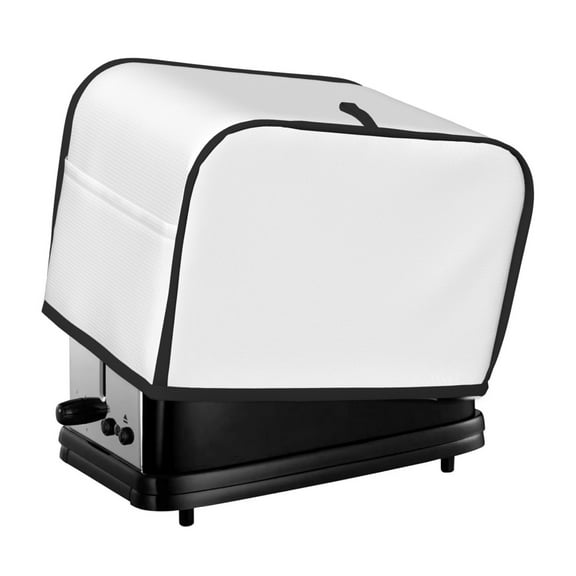 Xecao White Print 2 Slice Toaster Cover with Pockets, Small Appliance Cover, Dust and Fingerprint Protection, Machine Washable