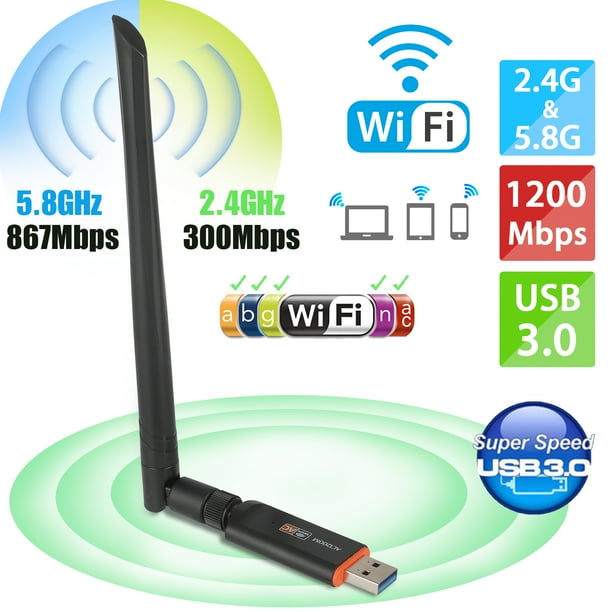 Usb Wifi Adapter 10mbps Usb 3 0 Wifi 802 11 Ac Wireless Network Adapter With Dual Band 2 42ghz 300mbps 5 8ghz 866mbps 5dbi High Gain Antenna For Desktop Windows Xp Vista 7 10 Mac Walmart Com Walmart Com