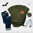 thumbnail image 2 of Halloween Shirts for Women T-Shirts Womens Fall Pumpkin T Shirts Funny Short Sleeve Halloween Graphic Tees Tops Green XL, 2 of 7