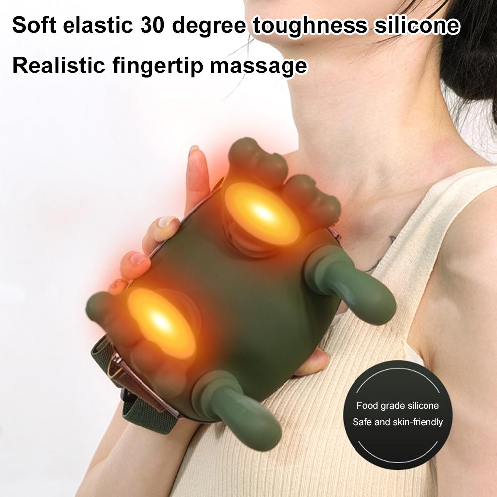 Portable Electric Neck and Back Massager, Bionic Heated Massager with Fingers for Neck Back Shoulder, Electric Shoulder Cervical Massage for Christmas Birthday Gift