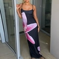 thumbnail image 3 of Robe Maxi Imprimée pour Femmes Dos Nu Cocktail Longue Robe Sans Manches Robes de Plage, 3 of 9