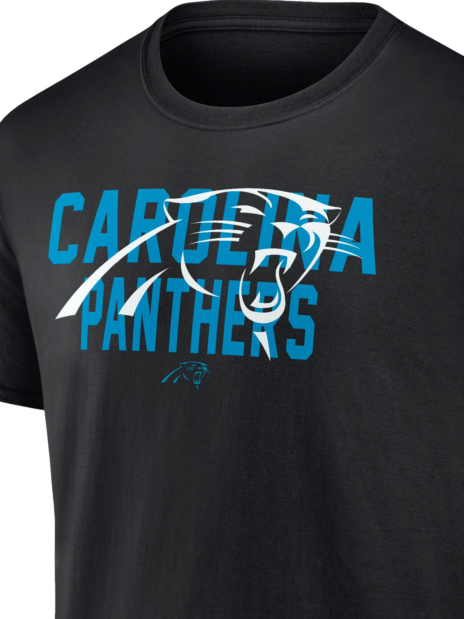 NFL Carolina Panthers Men's Cotton Black Short Sleeve T-Shirt