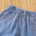 thumbnail image 5 of YunPes Toddler Girls Summer Casual Comfort Daily Wear Thin Jeans Pants Baby Girls Solid Color Bowknot Print Trousers, 5 of 9