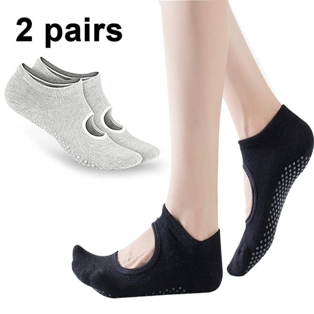 2 Pairs / 4 Pairs Non Slip Grip Dance socks Yoga Socks for Women with  Cushion for Pilates, Barre, Home 