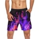 thumbnail image 5 of Ceisia Men's Vibrant Flame Print Beach Shorts | 4-Way Stretch Drawstring Swim Trunks (Black) Gifts, 5 of 6