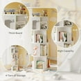 thumbnail image 6 of 360° Rotating Bookcase, 4 Tier Small Corner Bookcase with a Footprint, Free Standing Bookshelf for Kids & Adults, Open Bookshelves Storage Organizer for Living Room, Bedroom (White, 6 of 7