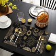 thumbnail image 4 of Black Gothic Sun Moon Pattern Summer Placemats Table Placemats Set Of 4-Linen Kitchen Washable Placemats Table Mats 11.8"x17.7" Non-Slip Heat Resistant, 4 of 6