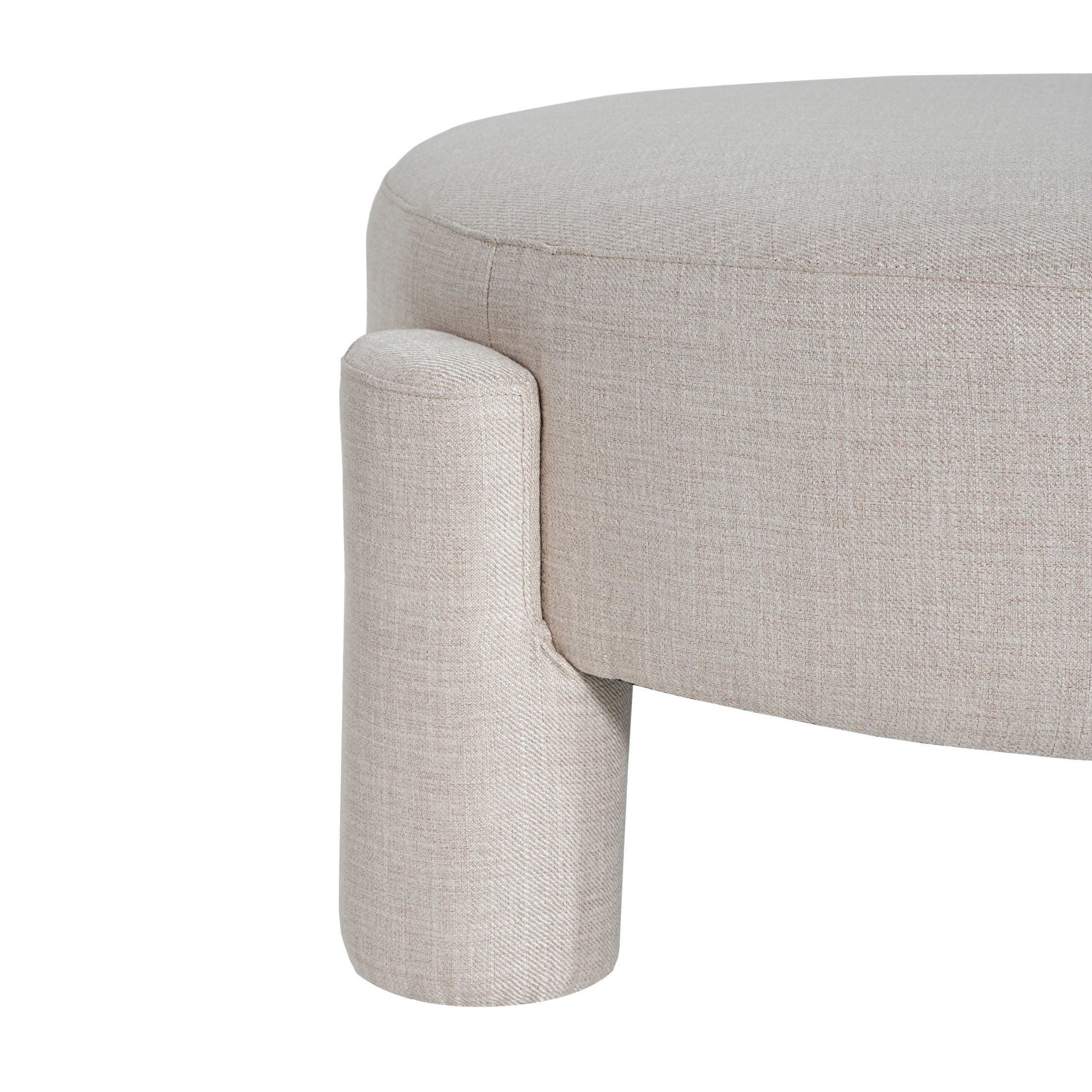 Christopher Knight Home 40" Round Large Accent Ottoman, Fully Upholstered Fabric with Tube Legs, Beige