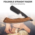 thumbnail image 2 of Straight Razor with Wooden Handle Shaving Razor for Beard Grooming Straight Folding Razors Shaving Tool Stainless Steel, 2 of 6