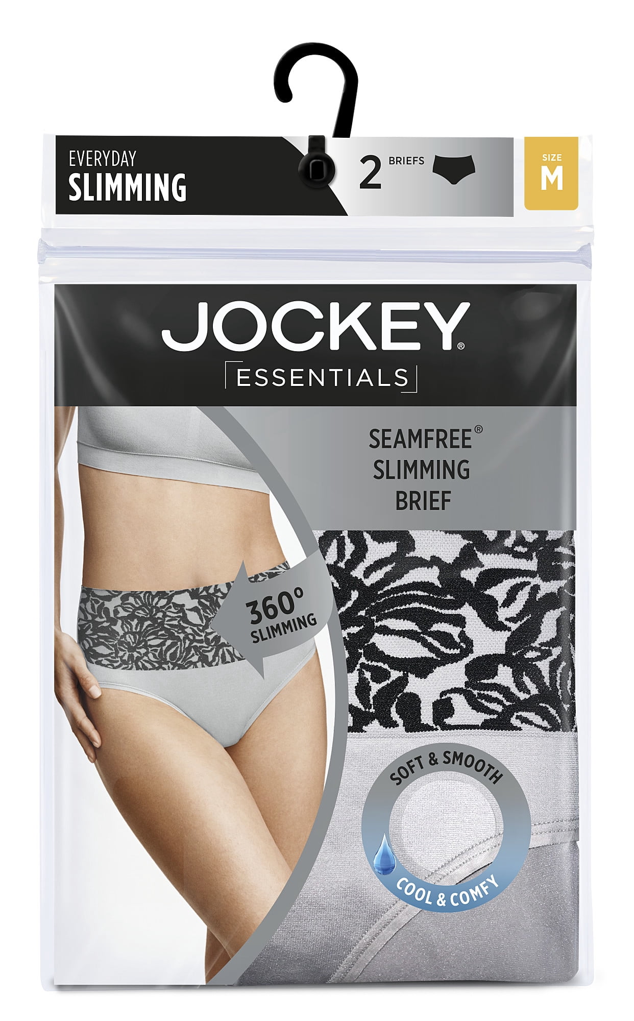 Jockey® Essentials Women's Seamfree® Slimming Brief Panties, Cooling Shapewear, Tummy Smoothing Underwear, Pack of 2, Sizes Small-3XL, 5353