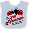thumbnail image 3 of Inktastic My Great Grandma Loves Me with Cute Ladybugs Boys or Girls Baby Bib, 3 of 4