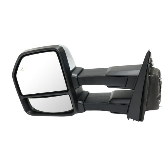 MIRROR Compatible with 2015-2018 Ford F-150 Left Driver Towing Heated Power Glass Folding In-housing Signal Light With memory Chrome
