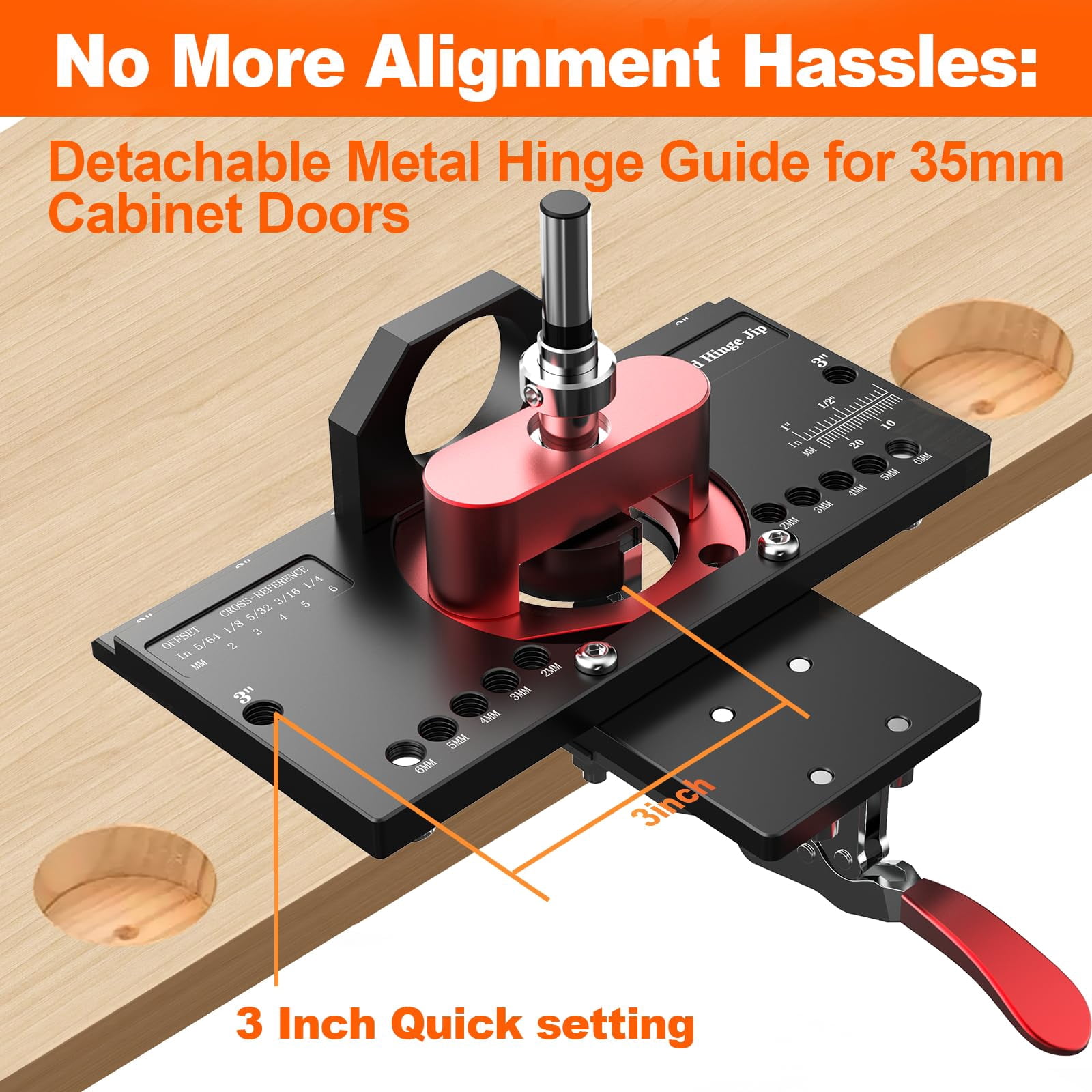Concealed Hinge Jig With Quick Clamp And Dust Vacuum Adapter 35mm Cabinet Door Hinges Hole Drilling Hardware Jigs For Woodworking Mounting Tool