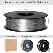 Geeetech 3D Printer Silk Silver PLA Filament 1.75mm,Metal-like Shiny Consumable 1kg (2.2lbs) 1 Spool