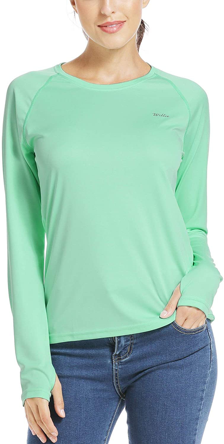 Willit Womens UPF 50 Sun Protection Shirt Long Sleeve SPF UV Shirt Hiking Outdoor Top Lightweight 