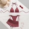 thumbnail image 6 of Women's Two Piece Swimsuits Polka Bikini Tankini Swimsuit With Beach Cover Up Skirt Summer Swimwear 2 Piece Bathing Suits S, 6 of 7