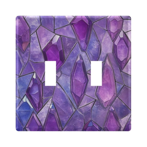 Switch Panel 4.48x4.56In Switch Plate Wall Panel Living Room Kitchen Bedroom Study Switch Panel Stylish Decoration Purple Gem