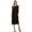 Black, variant on Women's Relaxed Fit 3/4 Sleeve Round Neck Jersey Knit A-Line Solid Maxi Dress